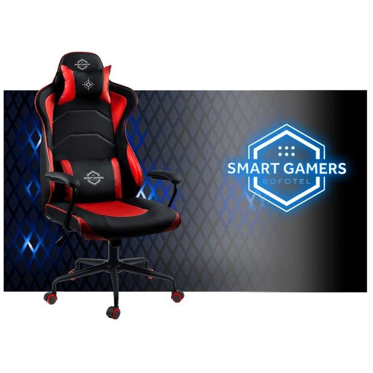 Sofotel, Katarina, fotel gamingowy, czerwony