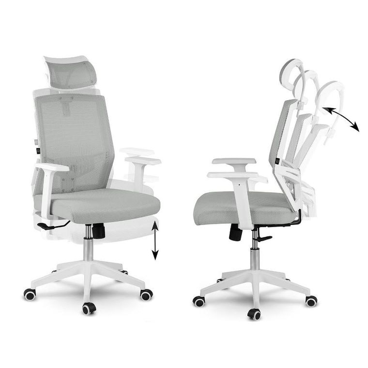 Sofotel, Rotar, fotel biurowy z mikrosiatki, szary