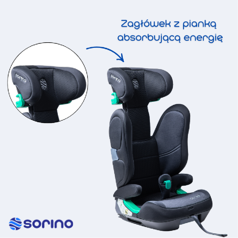 Sorino, Ceres, fotelik samochodowy, black-grey, 100-150 cm