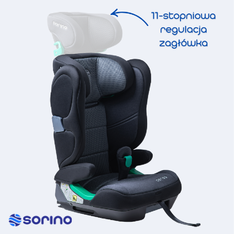 Sorino, Ceres, fotelik samochodowy, dark grey, 100-150 cm