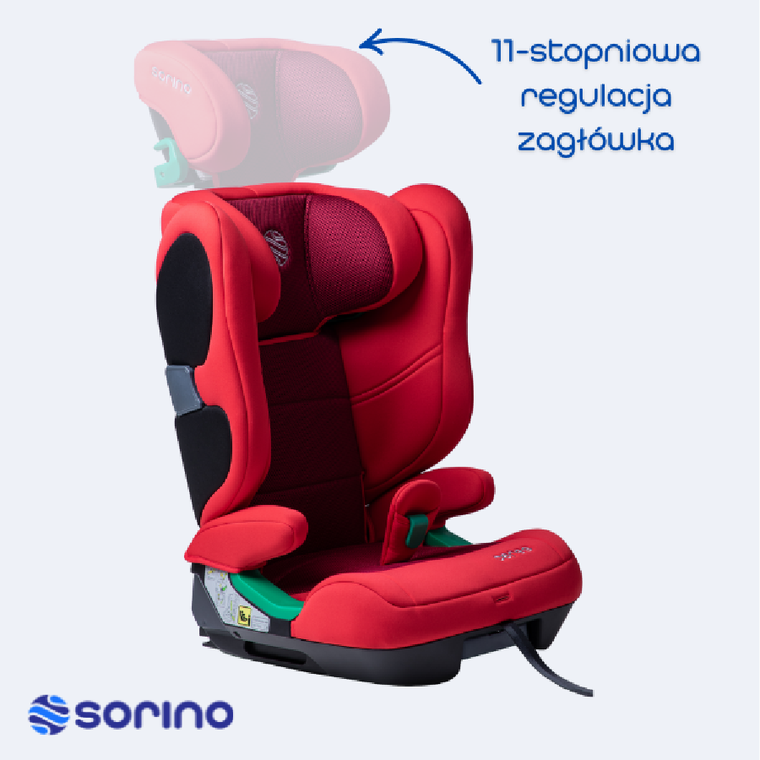 Sorino, Ceres, fotelik samochodowy, red, 100-150 cm