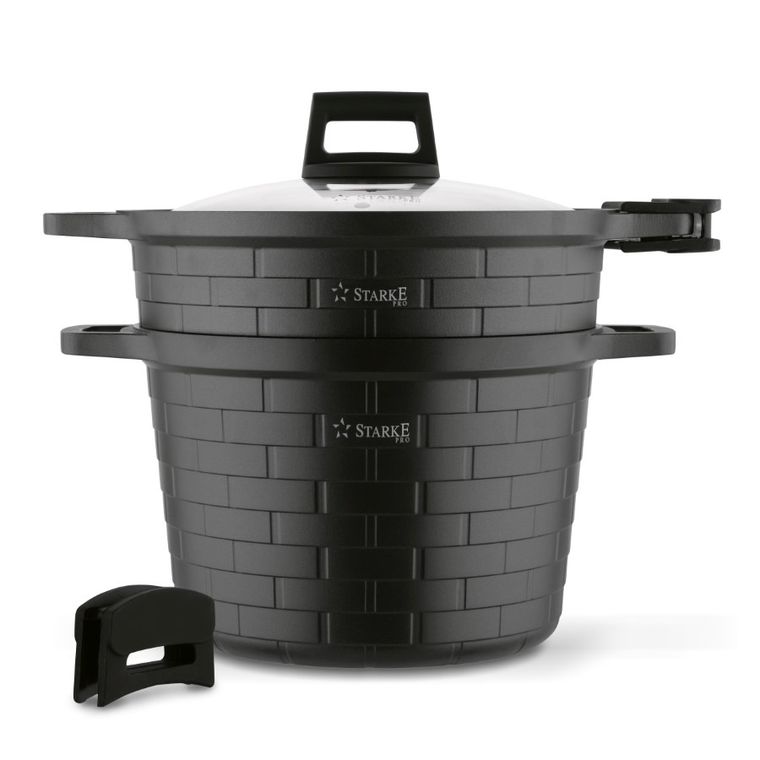 Starke, Brick Marble, garnek do gotowania na parze + nakładki silikonowe, 6.3l