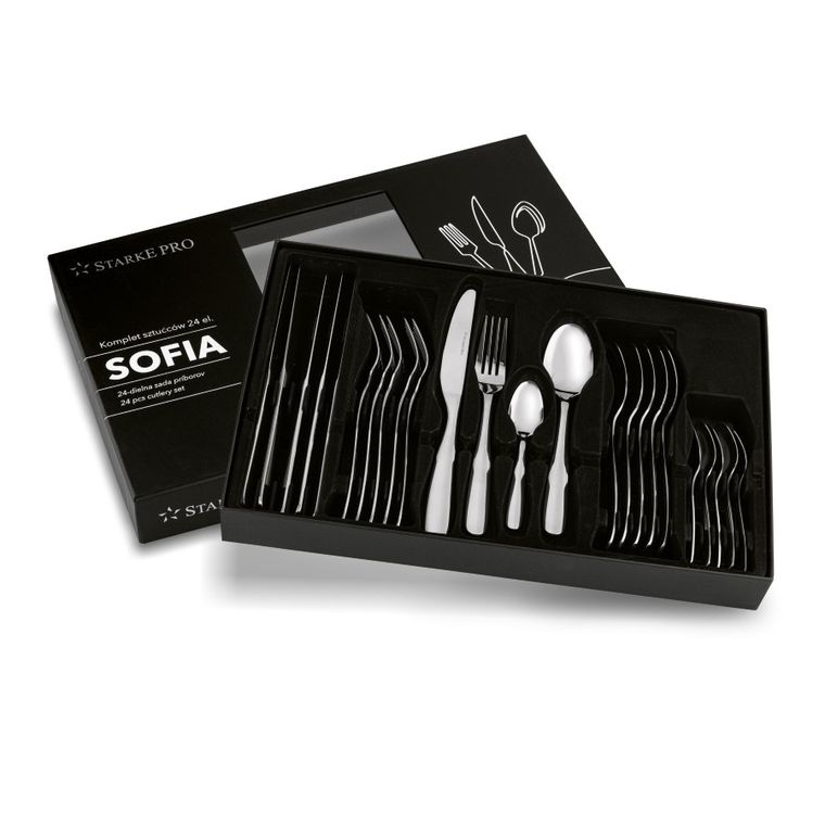 Starke Pro, Sofia, komplet sztućców, połysk, 24 elementy