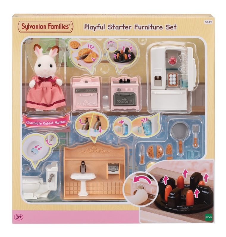 Sylvanian Families, kompletny zestaw urządzeń domowych, zestaw z figurką, 5449