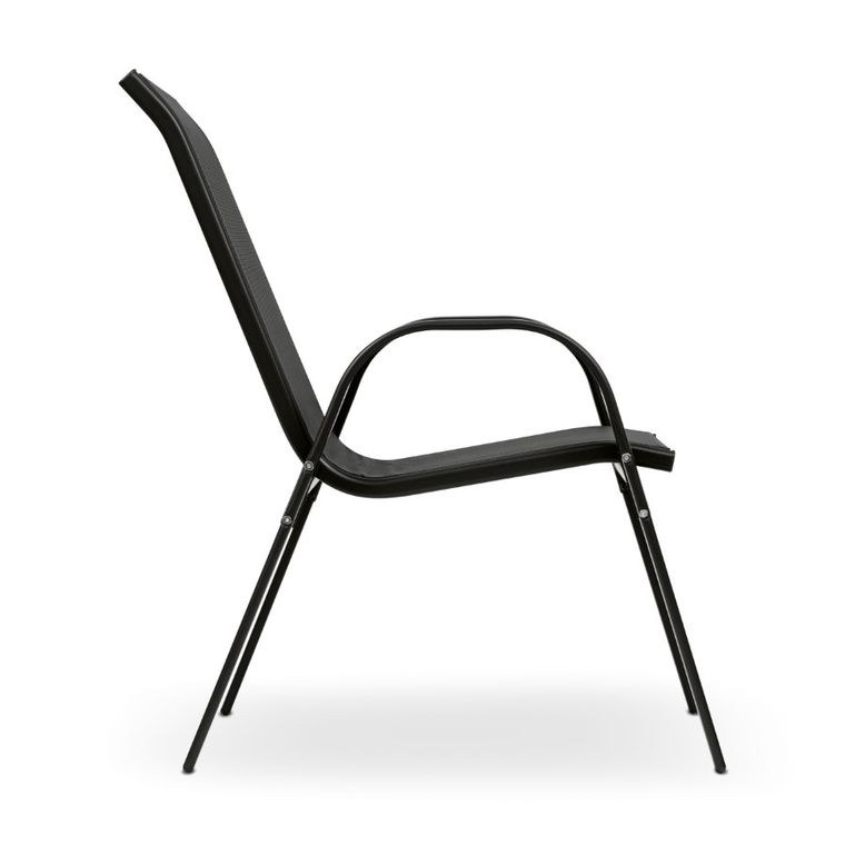 Tadar, krzesła ogrodowe, stalowe, czarne, 55-75-91 cm, 2 szt.