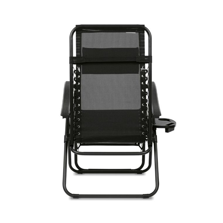 Tadar, leżak ogrodowy grawitacyjny, czarny, 66-160-110 cm