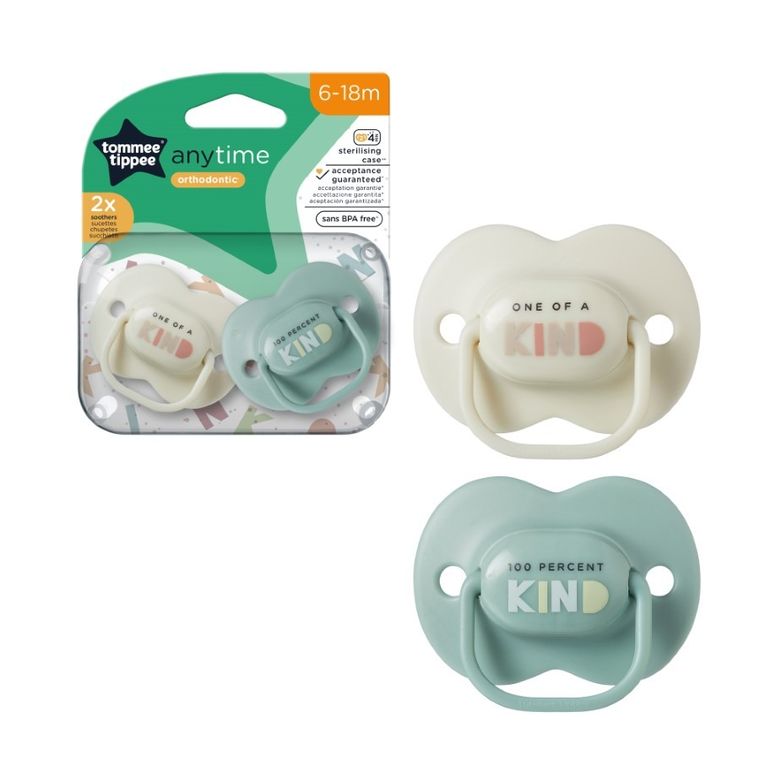 Tommee Tippee, Anytime, smoczek uspokajający, 6-18 m, 2 szt.