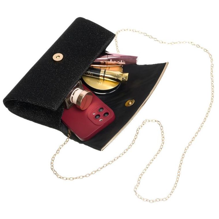 Torebka kopertówka, czarna, Rovicky