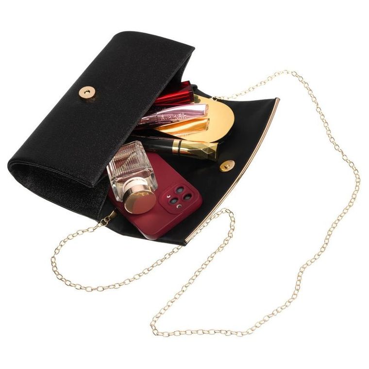 Torebka kopertówka, czarna, skóra ekologiczna, Petereson