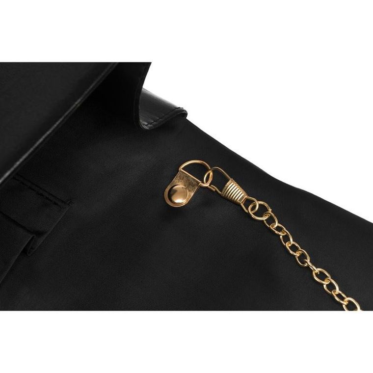 Torebka kopertówka, czarna, skóra ekologiczna, Rovicky