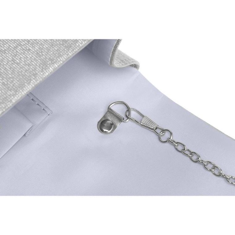 Torebka kopertówka, srebrna, Rovicky