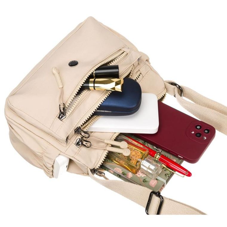 Torebka listonoszka, beżowa, Peterson