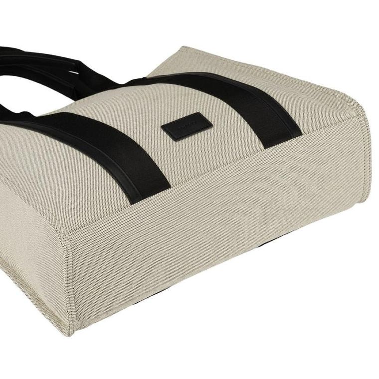 Torebka shopper, beżowo-czarna, Rovicky