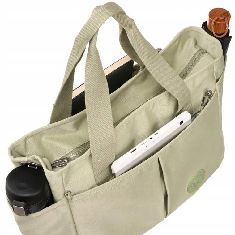 Torebka shopper, jasnozielona, Peterson