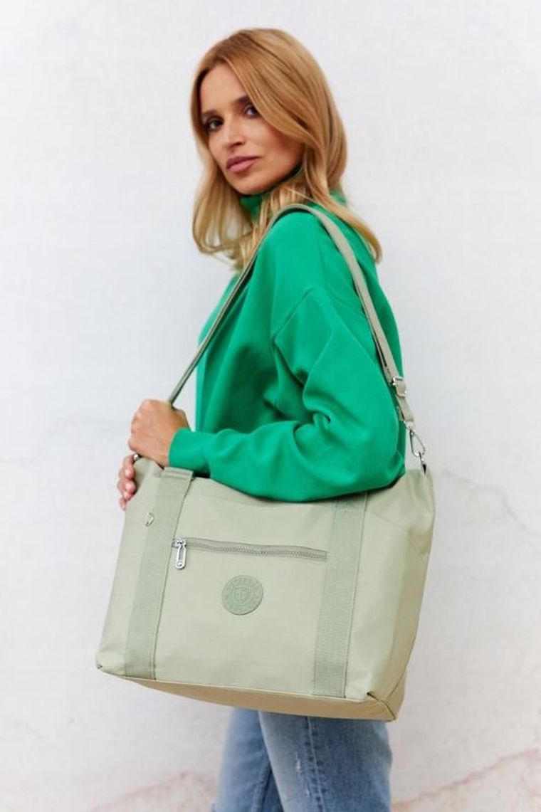 Torebka shopper, jasnozielona, Peterson