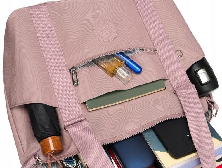 Torebka shopper, różowa, Peterson