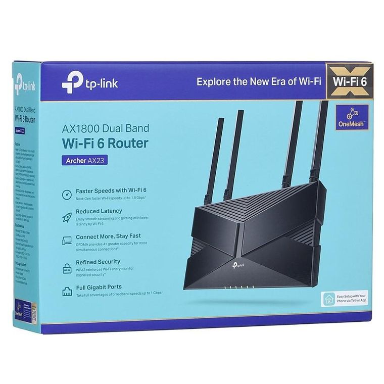 TP-Link, Router WiFi, Archer AX23,WiFi6, AX1800, Dual Band, 5x RJ45 1000Mb/s