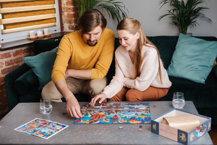 Trefl, Kolorowe balony, puzzle drewniane, 1000 elementów