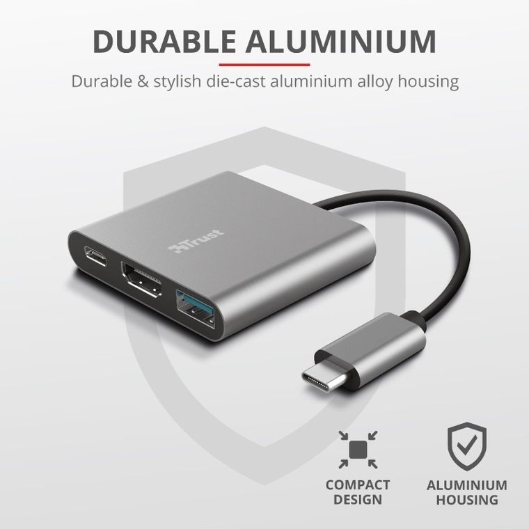 Trust, Dalyx, adapter, USB-C, 3w1