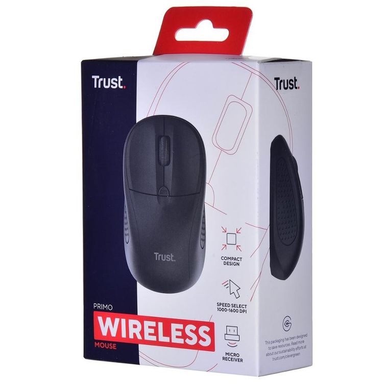 Trust, mysz primo wireless mouse matt black