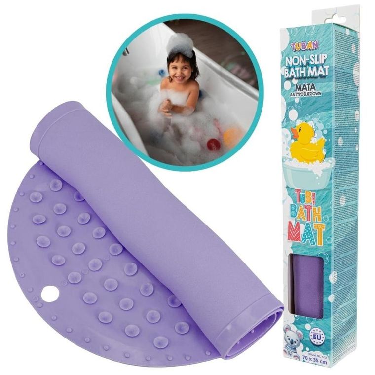 Tuban, mata kąpielowa, antypoślizgowa, fioletowa