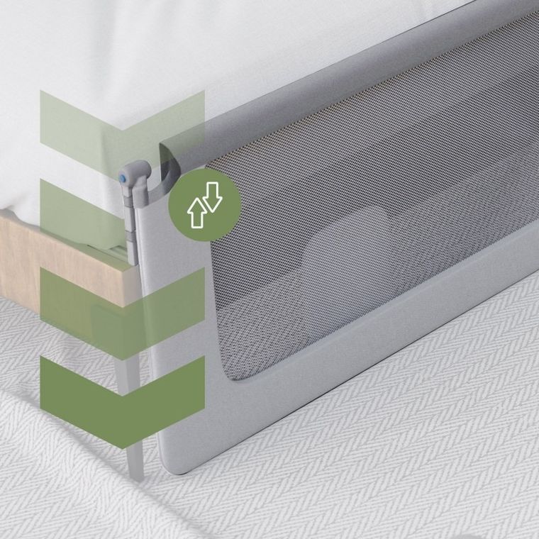 Tulano, Cover 30, barierka ochronna na łóżko, white-grey, 200 cm