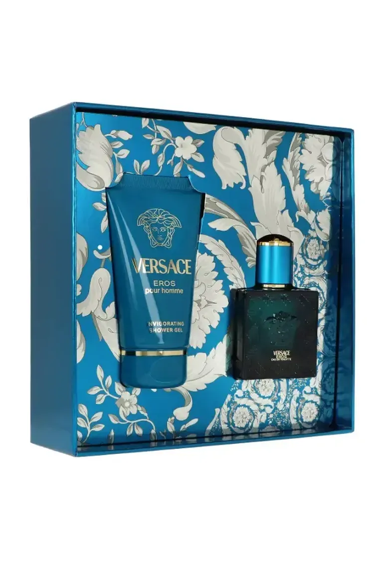 Versace, Eros Pour Homme, zestaw: woda toaletowa, 30 ml + żel pod prysznic, 50 ml