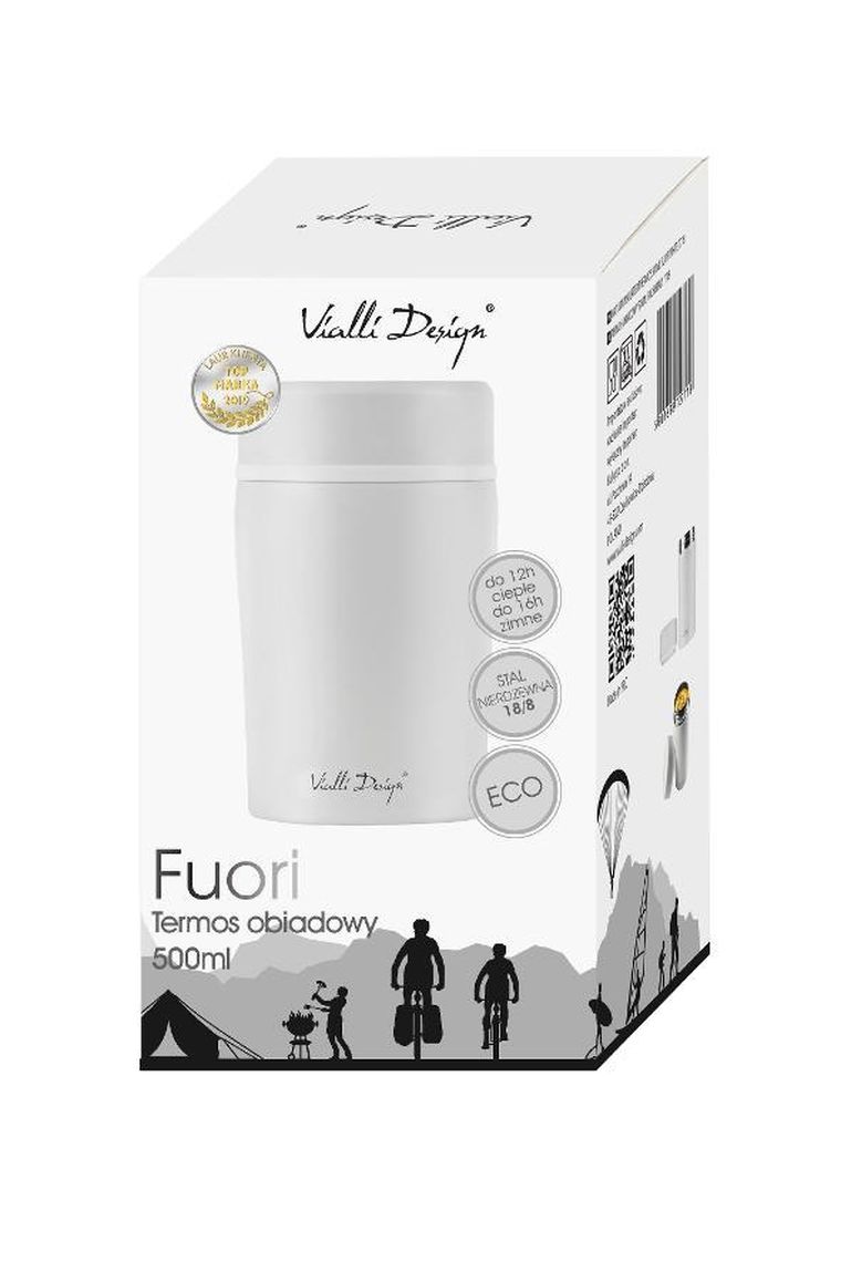 Vialli Design, Fuori, termos obiadowy, biały, 500 ml