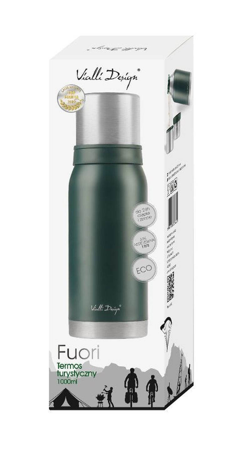 Vialli Design, Fuori, termos turystyczny, zielony, 1l
