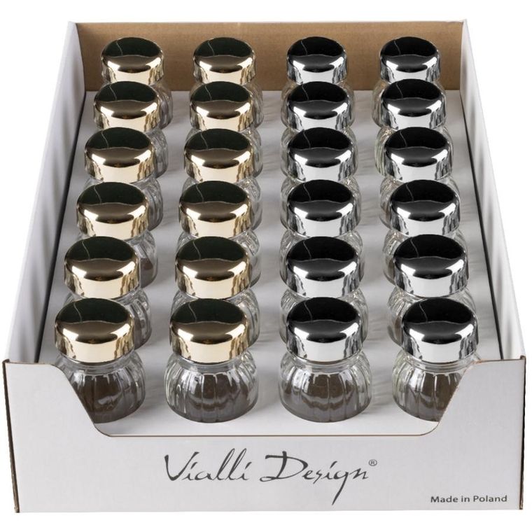 Vialli Design, słoiczki na przyprawy, Vilagio, 12 złote + 12 srebrne