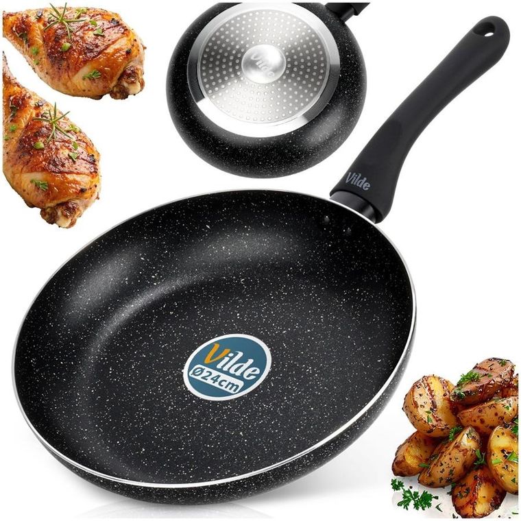 Vilde, Black Line, patelnia granitowa, 24 cm