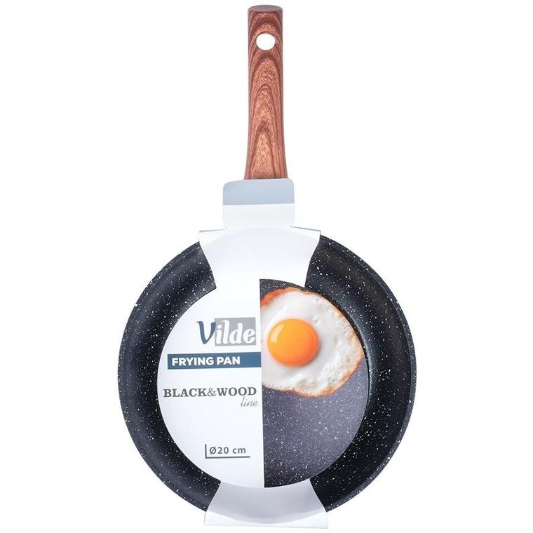 Vilde, Black&Wood, patelnia granitowa, 20 cm