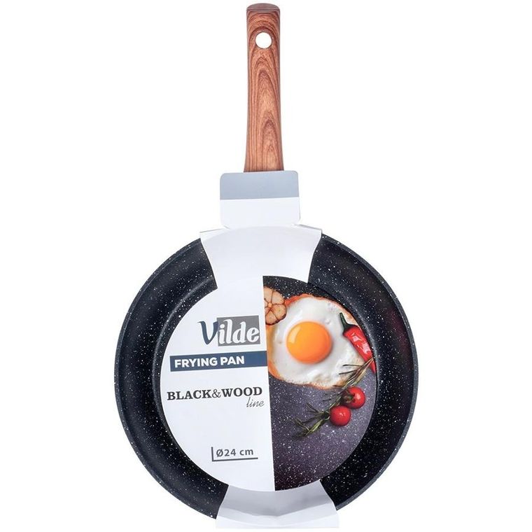 Vilde, Black&Wood, patelnia granitowa, 24 cm
