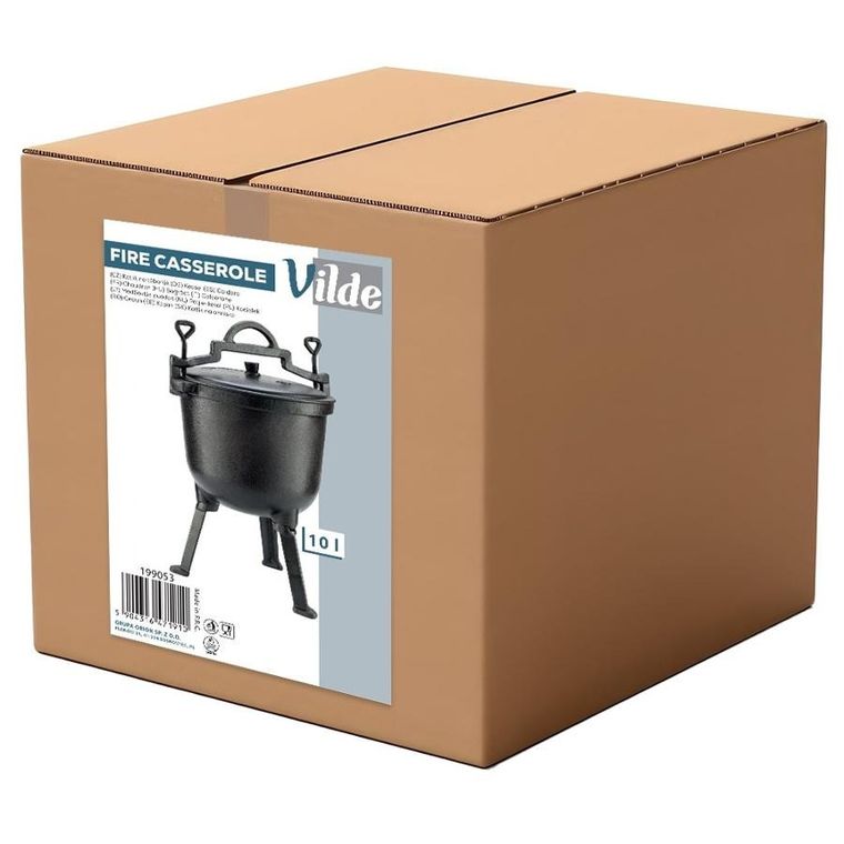 Vilde, Cast Line, kociołek żeliwny na nóżkach z pokrywką, 10l