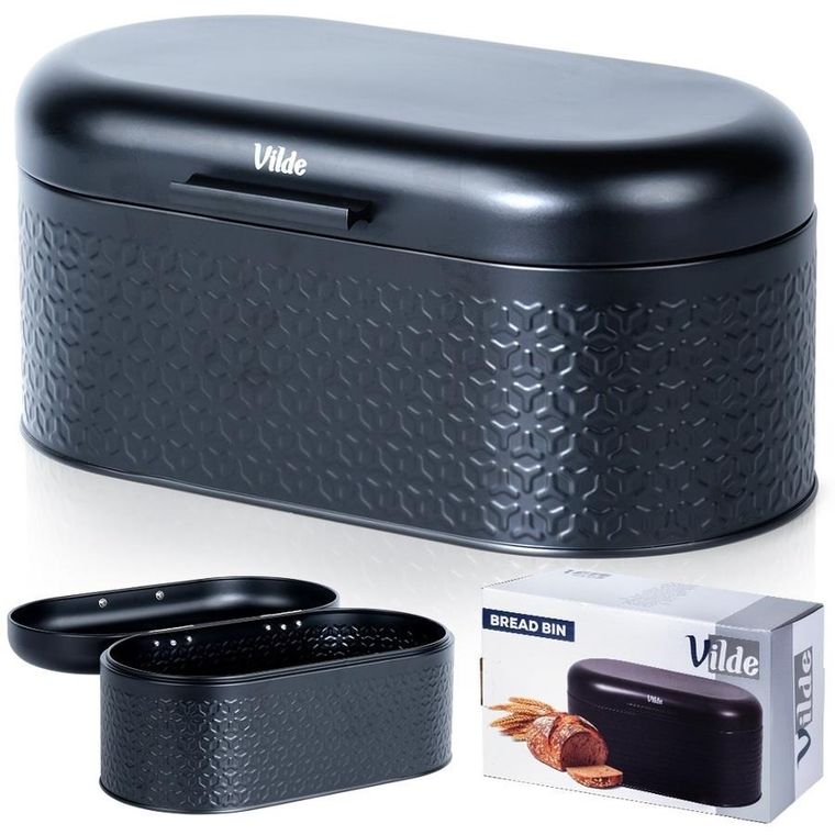 Vilde, chlebak stalowy, czarny, 34-20-15 cm