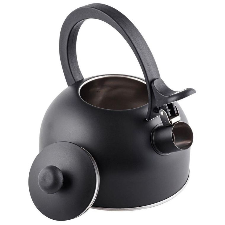 Vilde, czajnik z gwizdkiem, stalowy czarny, 2 l