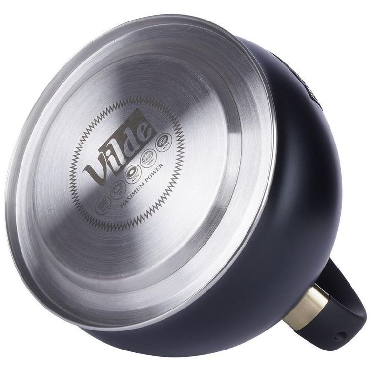 Vilde, czajnik z gwizdkiem, stalowy, czarny, 3l