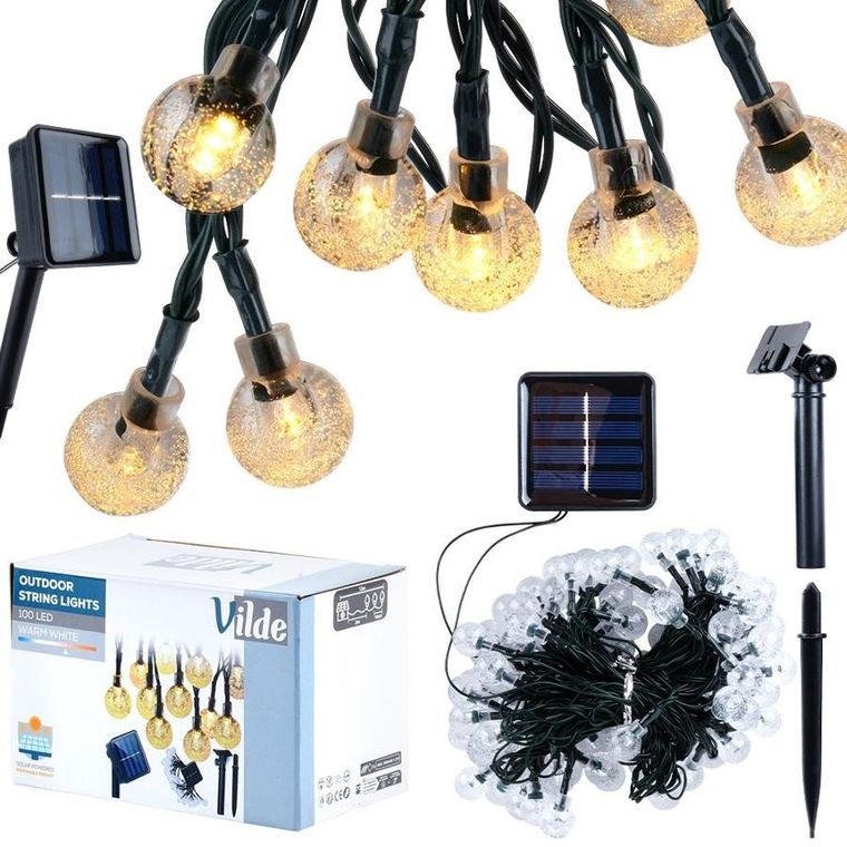 Vilde, girlanda ogrodowa solarna LED, 10m, 100 szt.