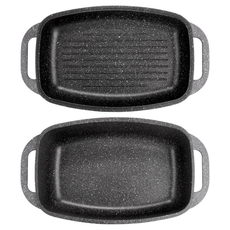 Vilde, Granitica, brytfanna granitowa z pokrywką 2w1, 5,5+2,5l, 40-22,5-16 cm