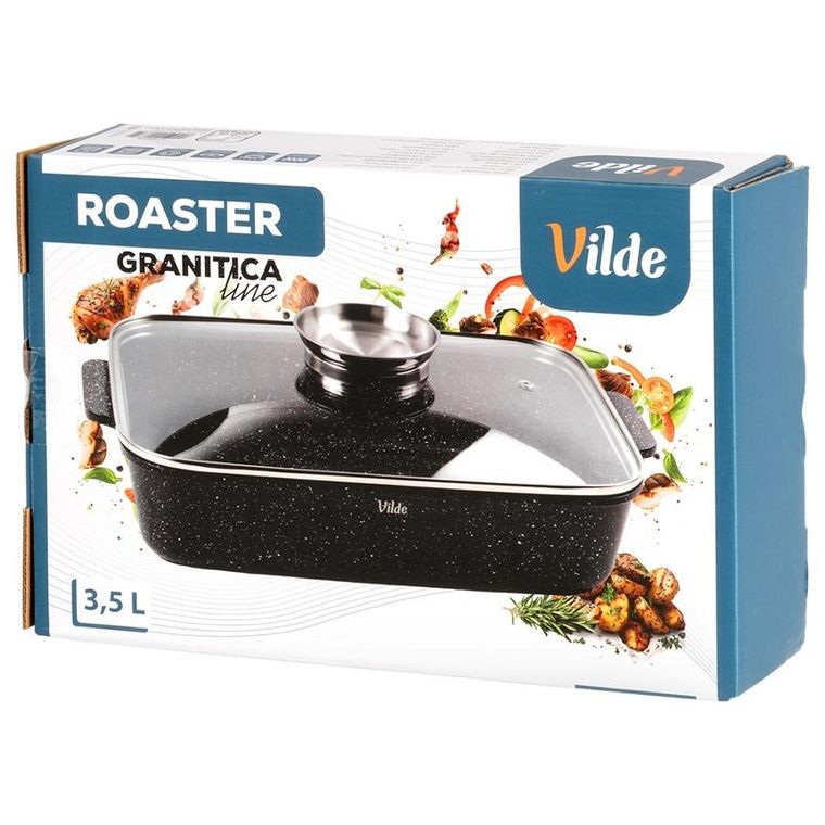 Vilde, Granitica, brytfanna granitowa z pokrywką, 3,5l, 35-23-12 cm