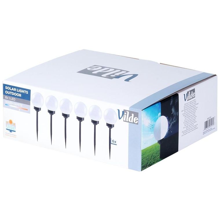 Vilde, lampki ogrodowe solarne LED, wbijane, 33,5 cm, 6 szt.