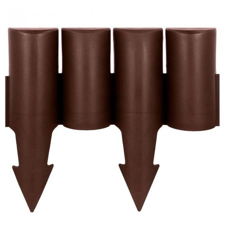 Vilde, palisada ogrodowa, brązowa, 250 cm, 10 elementów