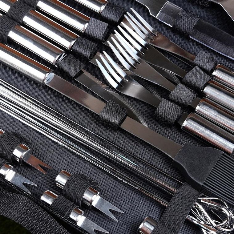 Vilde, przybory do grilla, stalowy z etui, 33 elementy