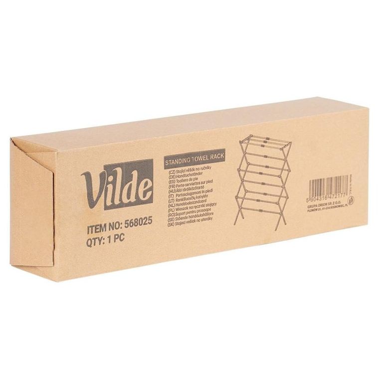 Vilde, suszarka na pranie, metalowa, czarna pionowa rozsuwana, 47-78-94 cm