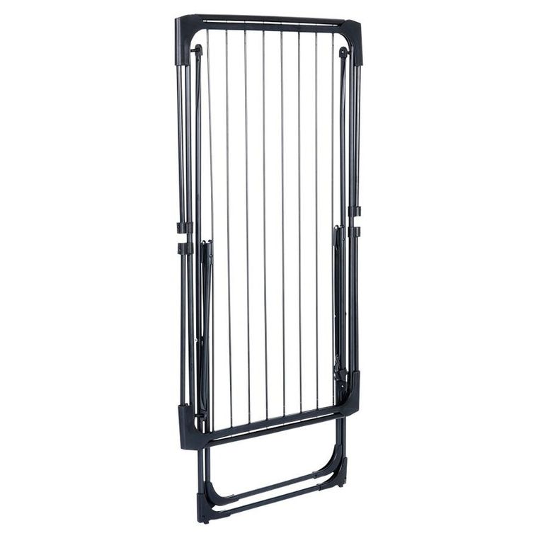 Vilde, suszarka na pranie, metalowa i rozsuwana, czarna, rozmiar XXL, 108-182 cm