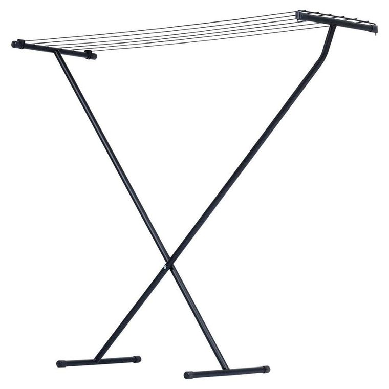 Vilde, suszarka na pranie metalowa, składana, czarna, 91-84 cm