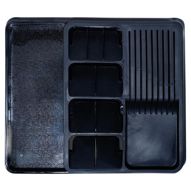 Vilde, wkład na sztućce do szuflady, rozsuwany, czarny 40-31 cm