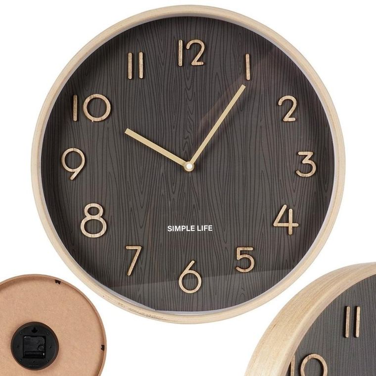 Vilde, zegar ścienny,, szary, 38 cm