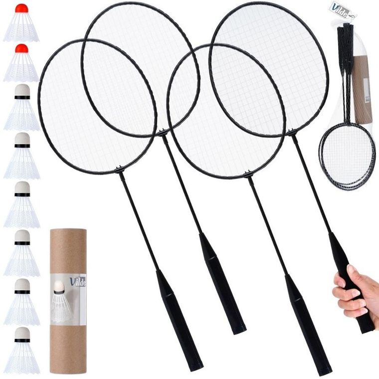 Vilde, zestaw do badmintona, 8 lotek, 61 cm, 12 elementów