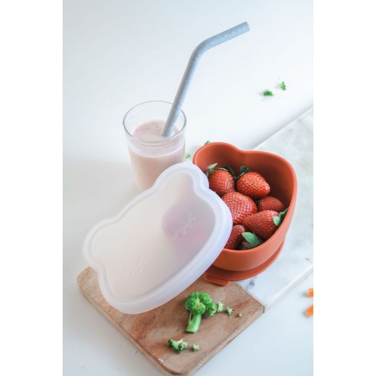 We Might Be Tiny, Miś, silikonowa miseczka z przyssawką i pokrywką, rust